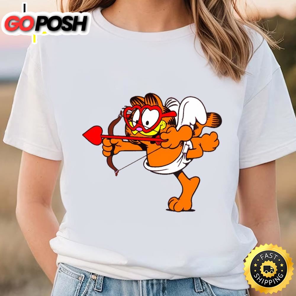 Cupid Garfield Happy Valentines T-shirt