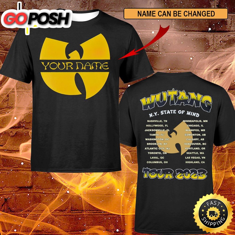 Custom Name Logo Basic Wutang And Nas N.Y State Of Mind Tour 2023 North American Dates T-shirt