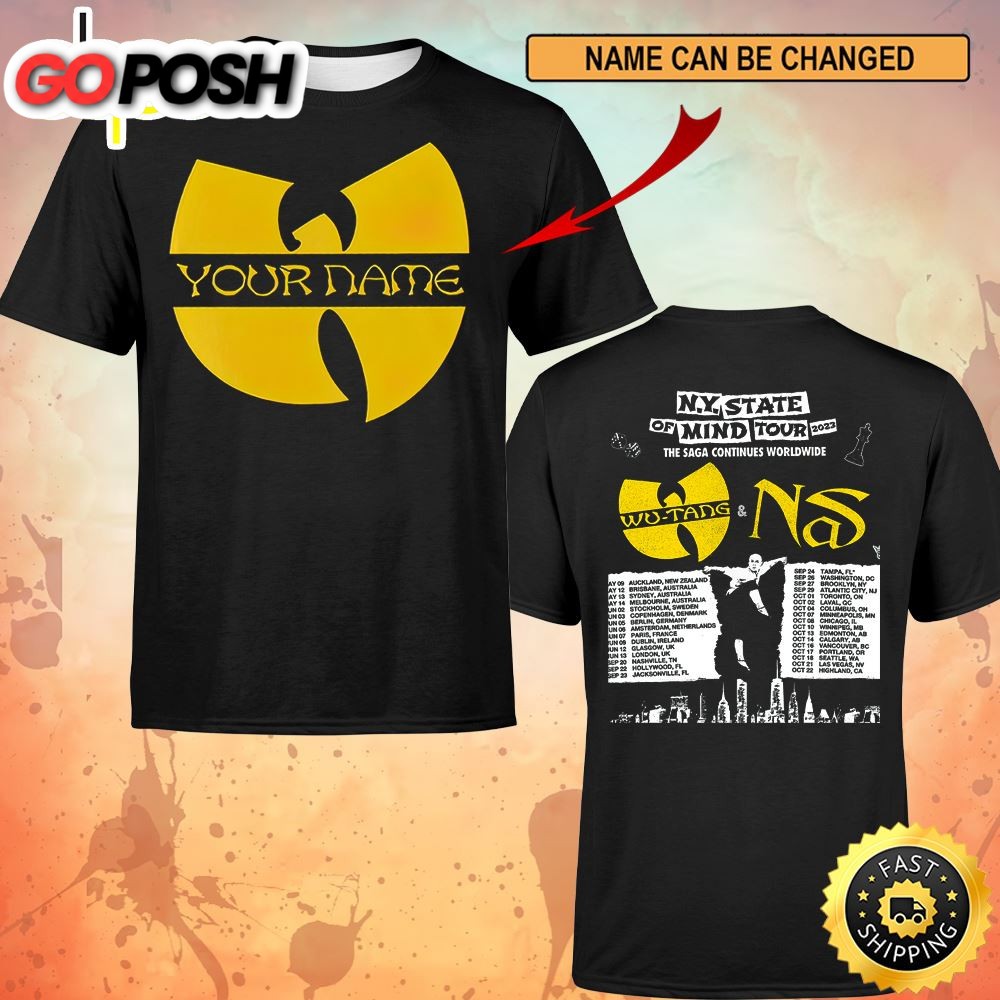 Custom Name Logo Wutang And Nas N.Y State Of Mind Tour 2023 Basic T-shirt