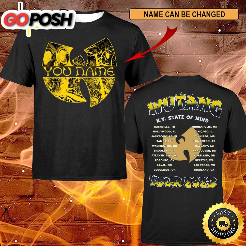 Custom Name Logo Wutang And Nas N.Y State Of Mind Tour 2023 North American Dates T-shirt