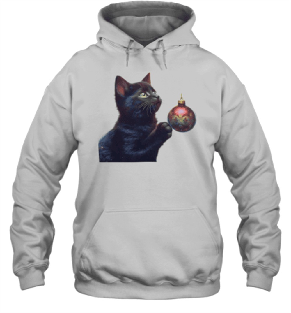 Cute Black Kitten Christmas Bauble T-Shirt