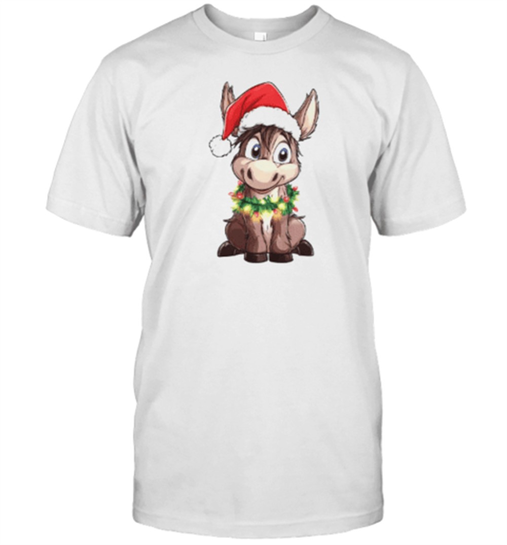 cute-christmas-donkey-wearing-christmas-lights-t-shirt-sk9ugd7a Cute Christmas Donkey Wearing Christmas Lights T-Shirt