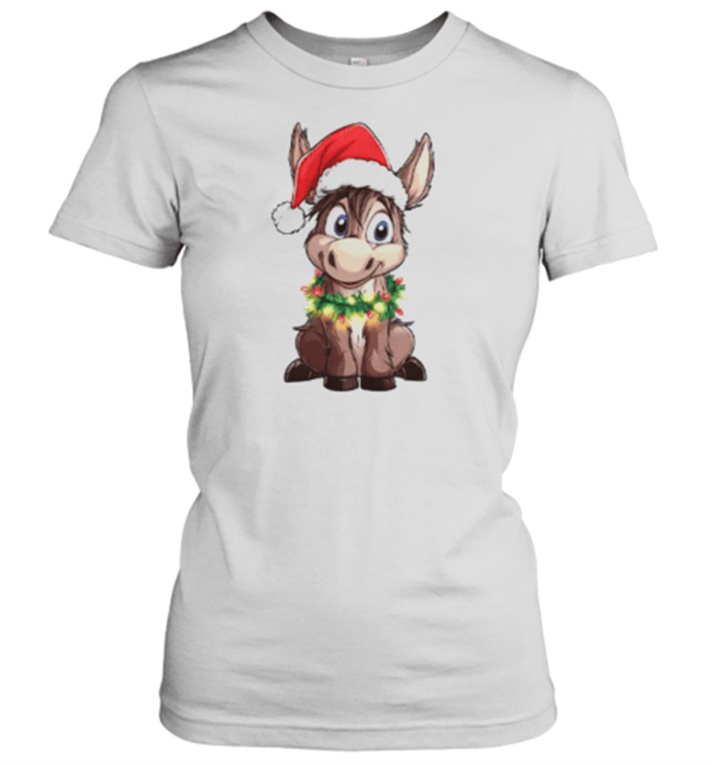 cute-christmas-donkey-wearing-christmas-lights-t-shirt-sk9ugd7a Cute Christmas Donkey Wearing Christmas Lights T-Shirt
