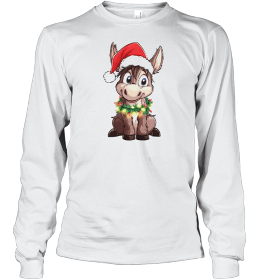 cute-christmas-donkey-wearing-christmas-lights-t-shirt-sk9ugd7a Cute Christmas Donkey Wearing Christmas Lights T-Shirt