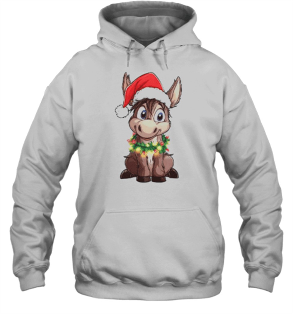 Cute Christmas Donkey Wearing Christmas Lights T-Shirt