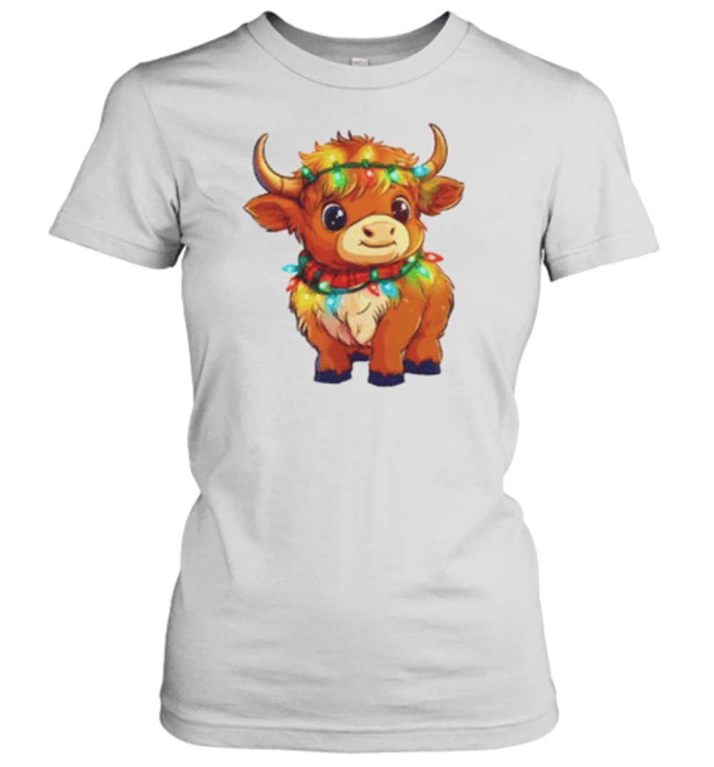 cute-christmas-lights-baby-scottish-highland-cow-t-shirt-ay4asw8u Cute Christmas Lights Baby Scottish Highland Cow T-Shirt