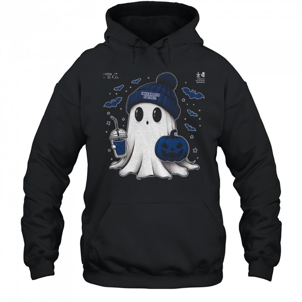 Cute ghost pumpkin Indianapolis Colts football NFL 2025 Happy Halloween shirt