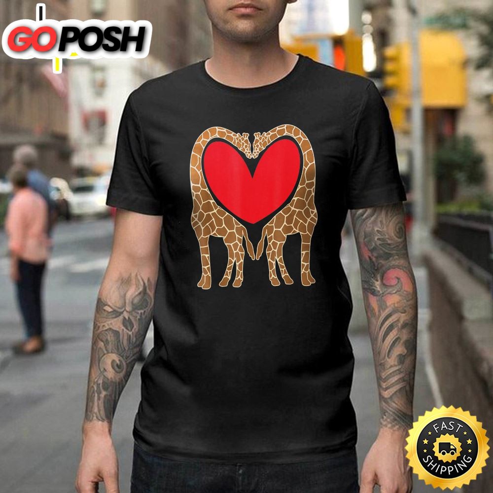 Cute Giraffe Fun Valentine Gift For Giraffe Lovers Happy Valentines Day Unisex T-shirt