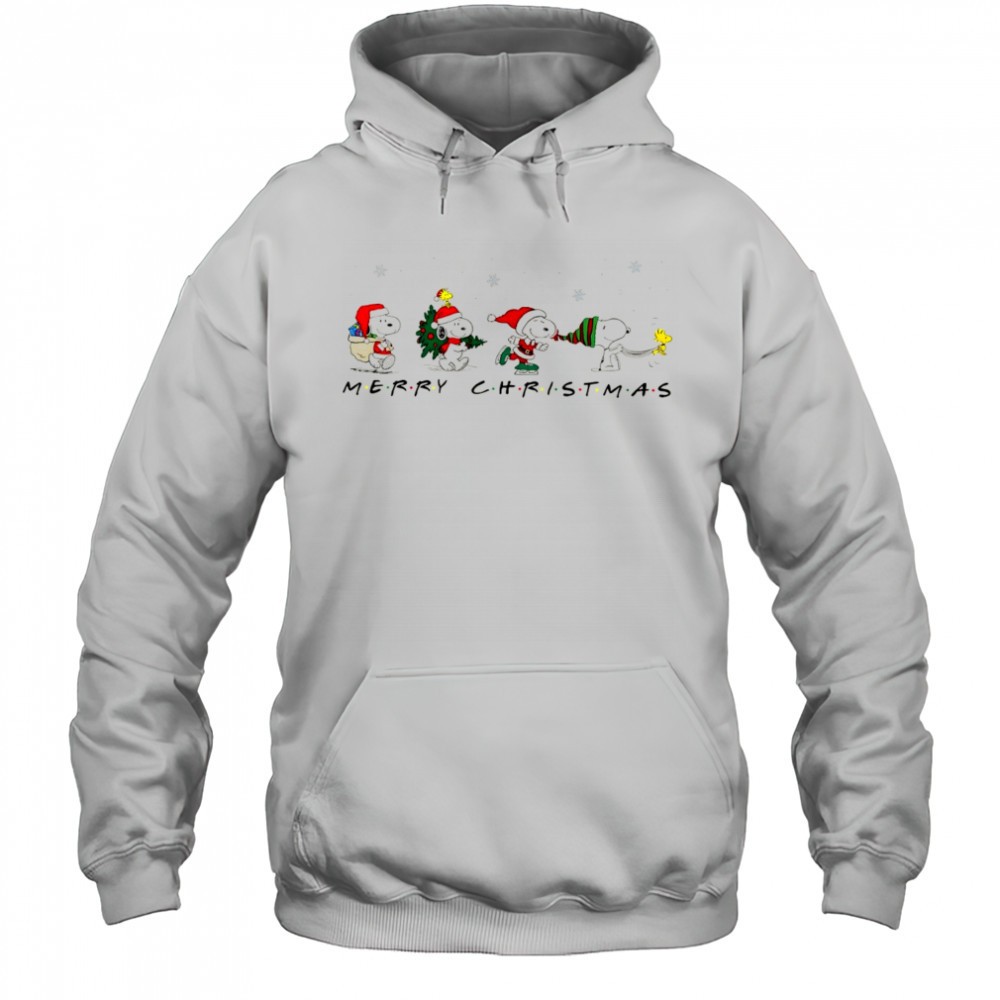 Cute Snoopy and Woodstock Santa Merry Christmas shirt