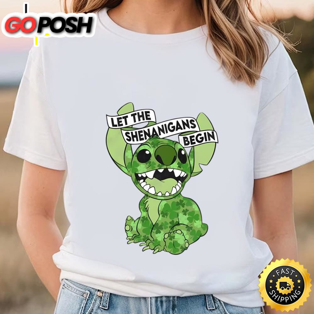 Cute Stitch St Patricks Day Stitch Shenanigans Irish Awesome Shirts