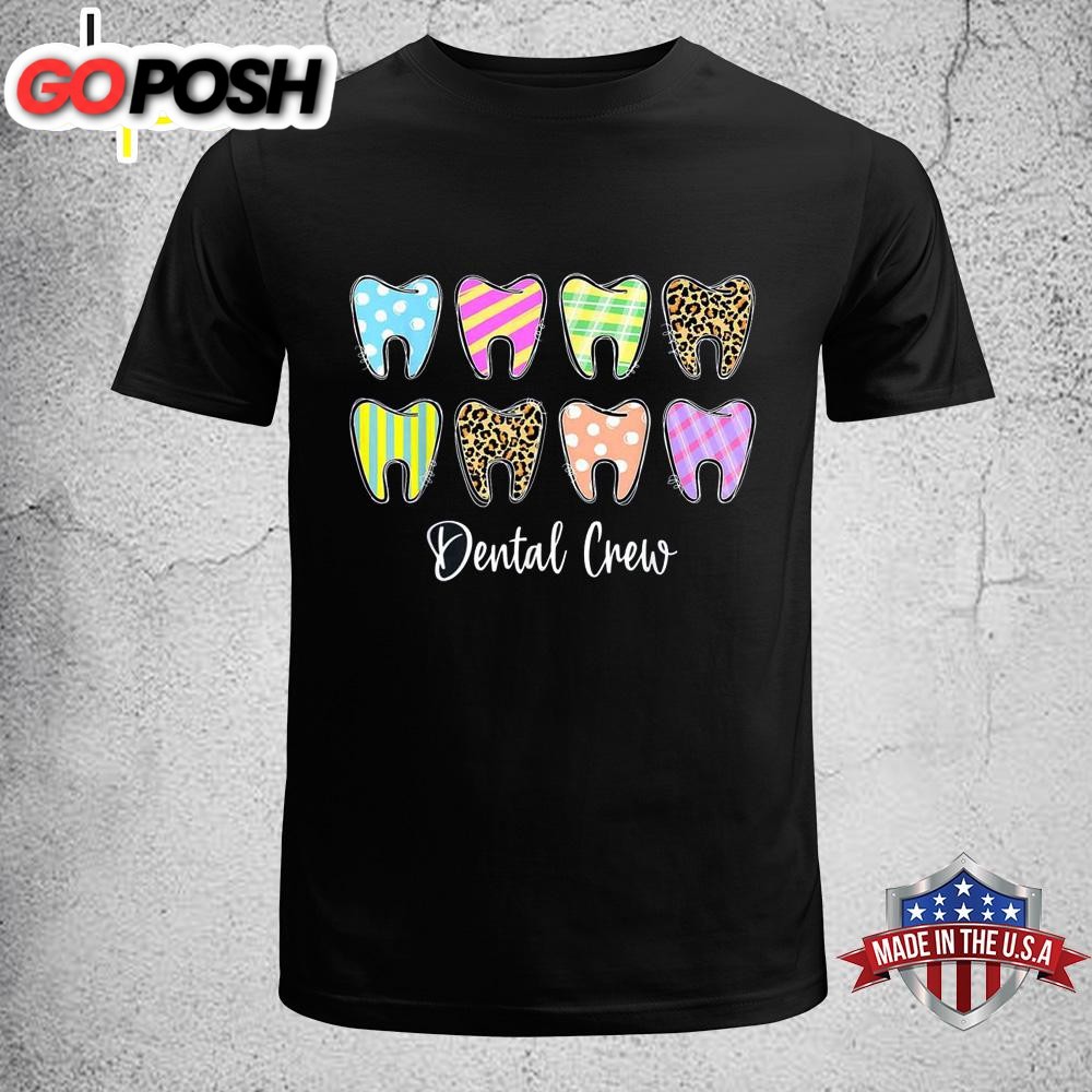 Cute Teeth Leopard Dental Crew Christians Cute Easter Shirt