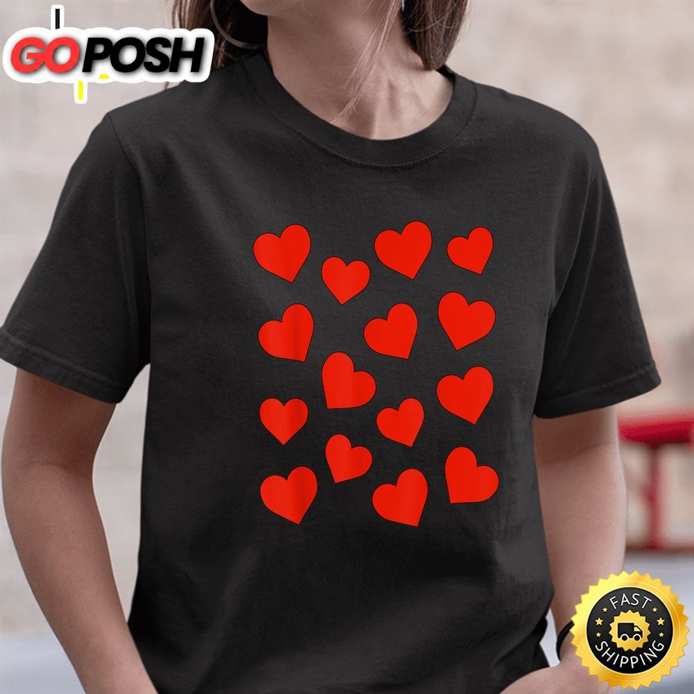 Cute Valentines Day Heart Outfit Hearts Kids Toddler Women T-Shirt