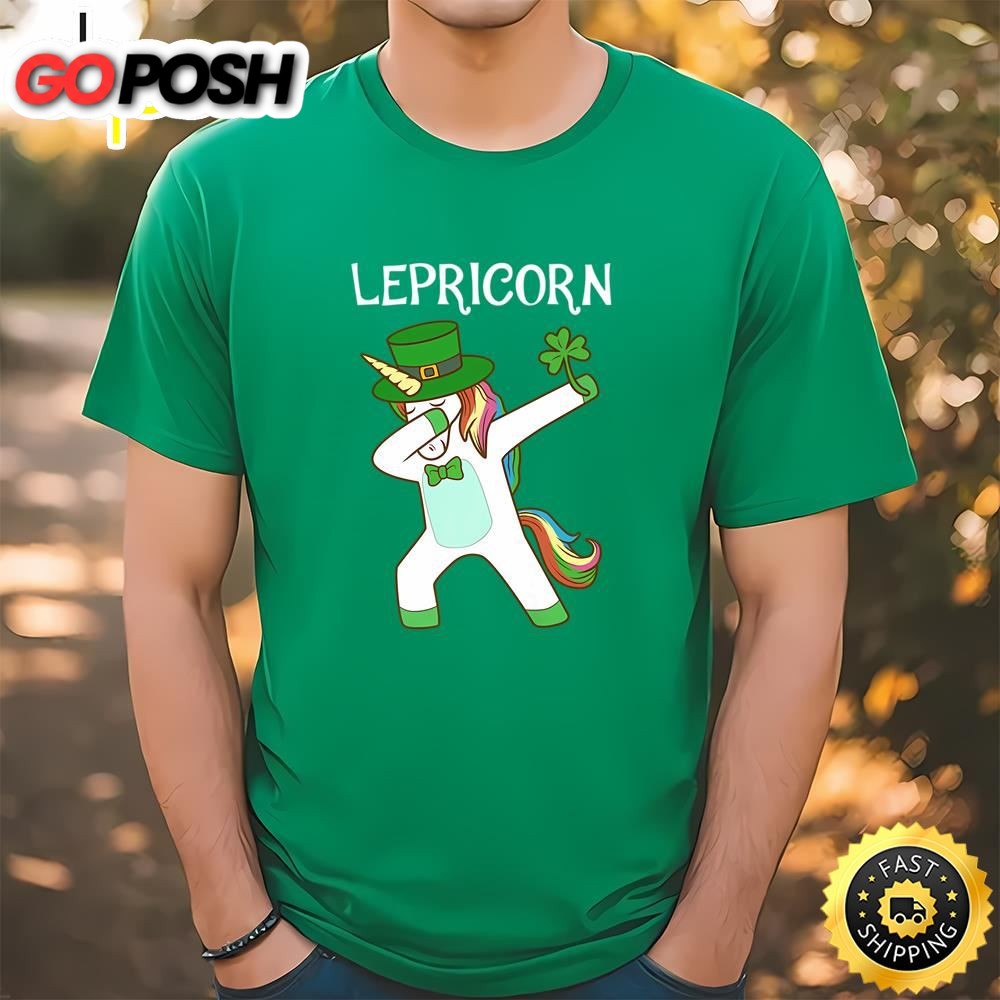 Dabbing Lepricorn Irish Unicorn Patricks Day T-Shirt