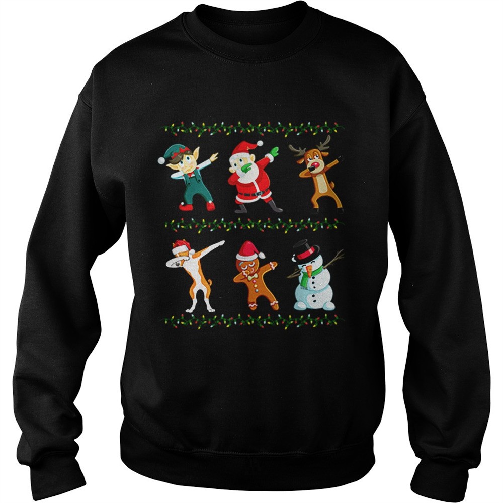 Dabbing Santa Basenji And Friends Christmas shirt