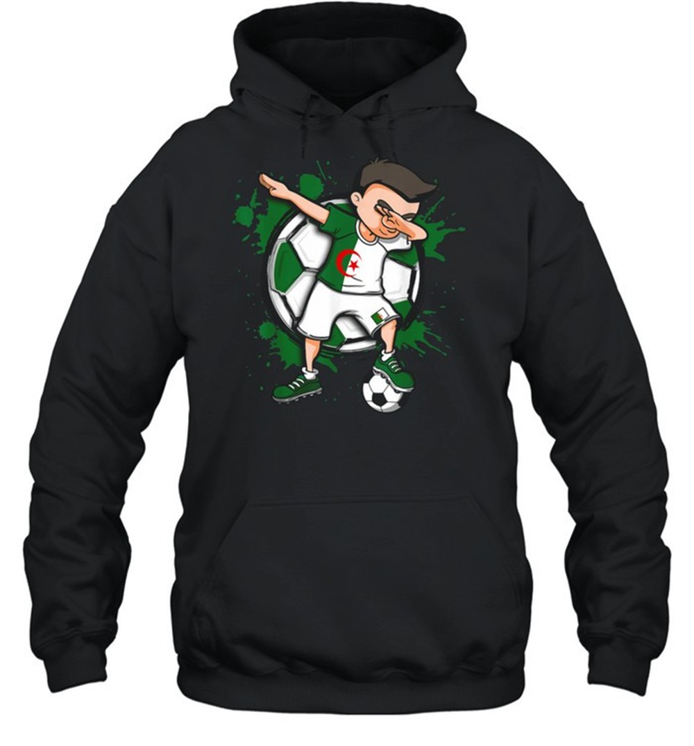 Dabbing Soccer Boy Algeria Footballs Jersey Flag Sport shirt