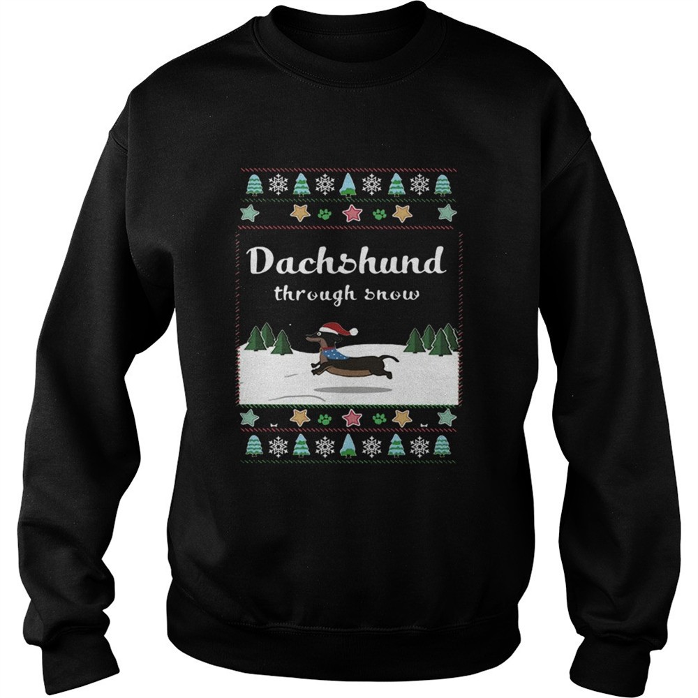 Dachshund Through Snow Ugly Christmas shirt