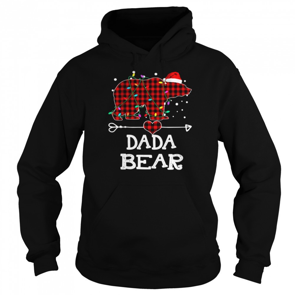 Dada Bear Shirt, Red Buffalo Plaid Dada Bear Pajama Shirt