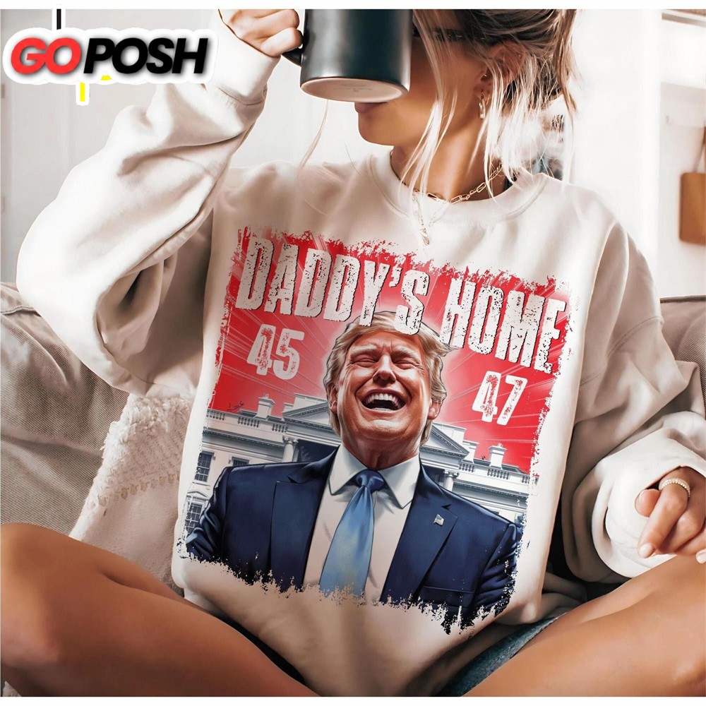 Daddys Home White House Pink Trump 2024, Maga Supporter Election 2024 Graphic Shirt