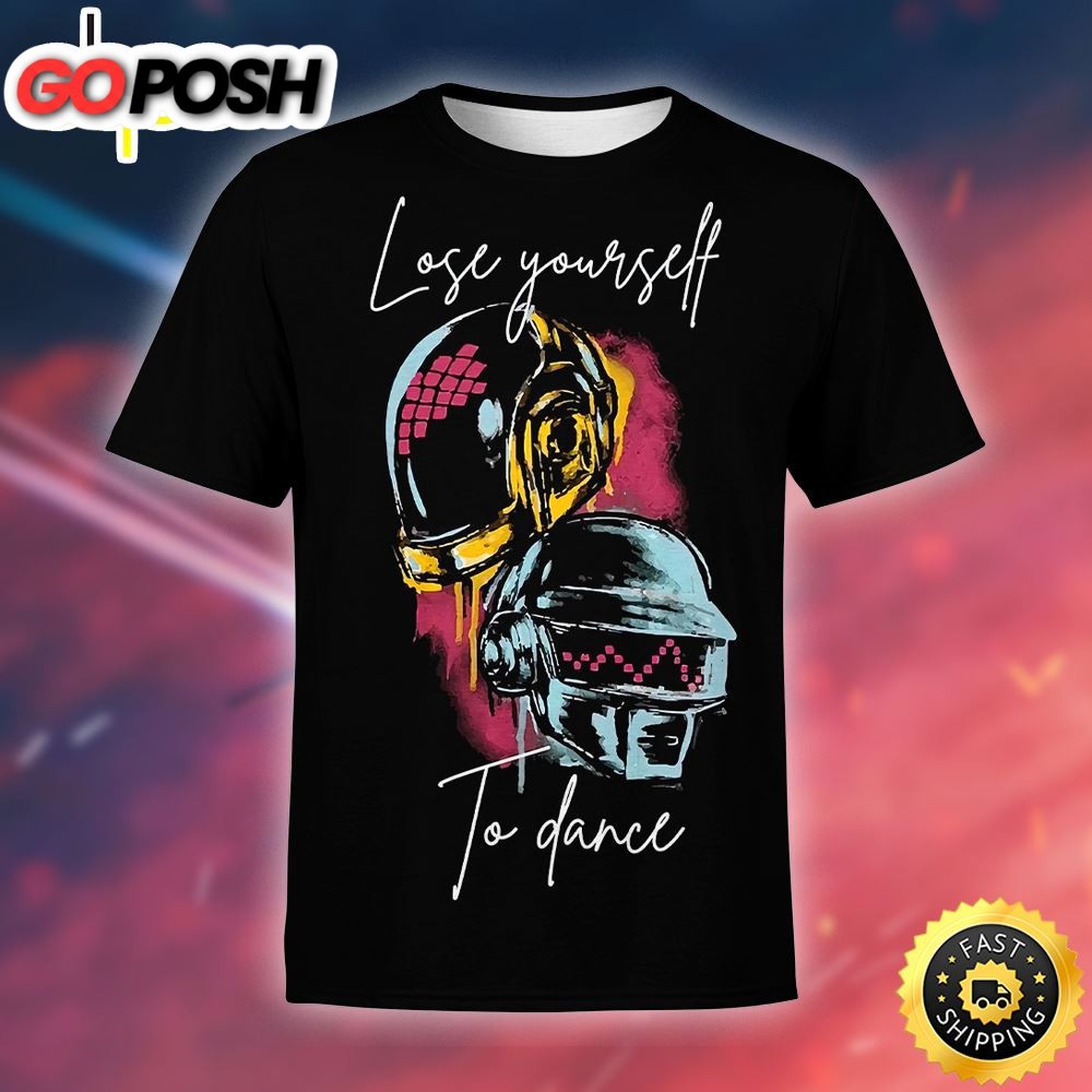 Daft Punk Poster Lose Yourself To Dance Unisex Black T-Shirt