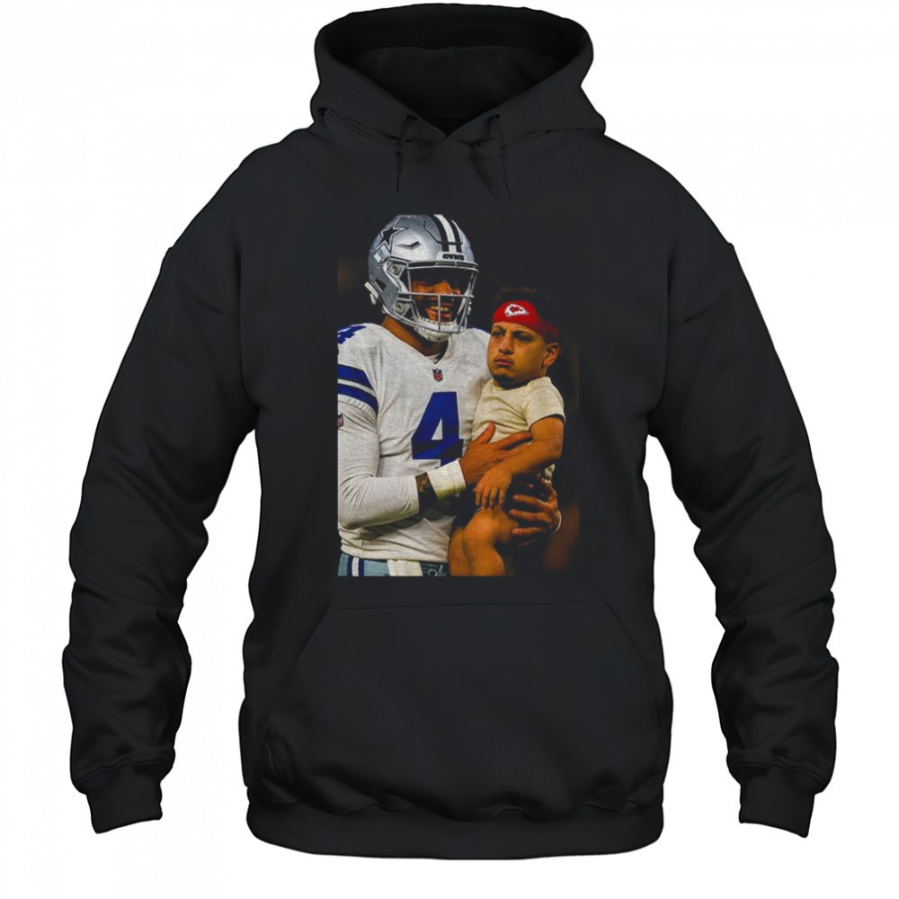 Dak Prescott Dallas Cowboys carry Patrick Mahomes Baby Kansas City Chiefs NFL Football meme shirt