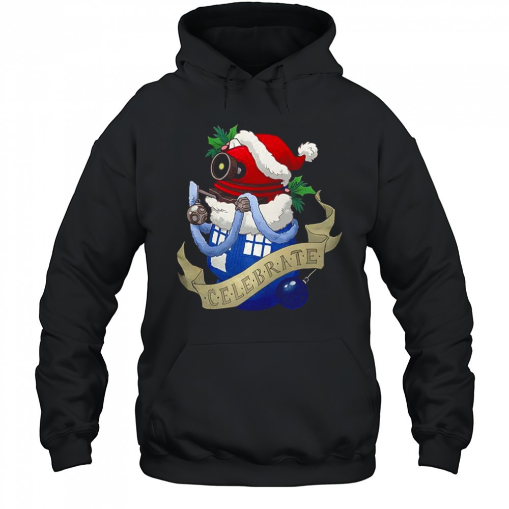 Dalek in Christmas costume Doctor Who celebrate shirt