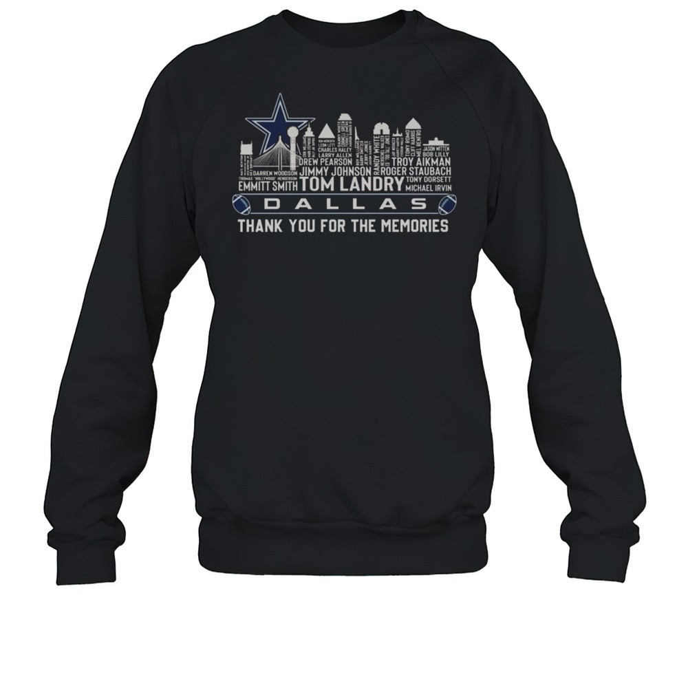 Dallas Cowboys 2025 Thank You For The Memories Skyline Names Shirt