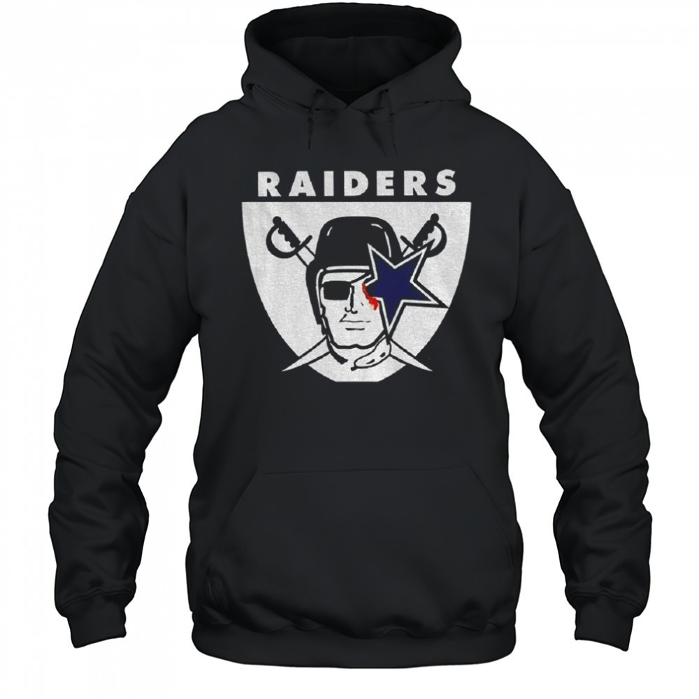 Dallas Cowboys Las Vegas Raiders bleed Raiders mashup logo shirt