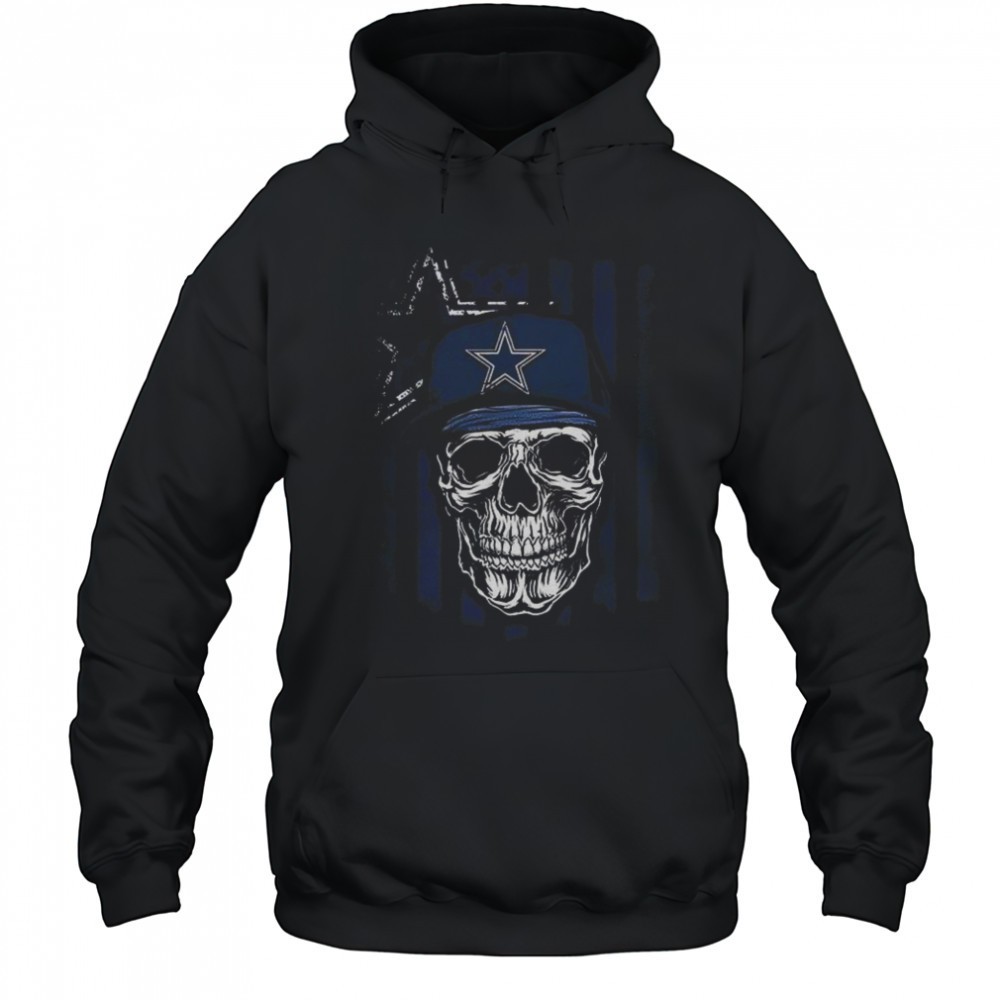 Dallas Cowboys NFL Skull American Flag Football Lover T-Shirt