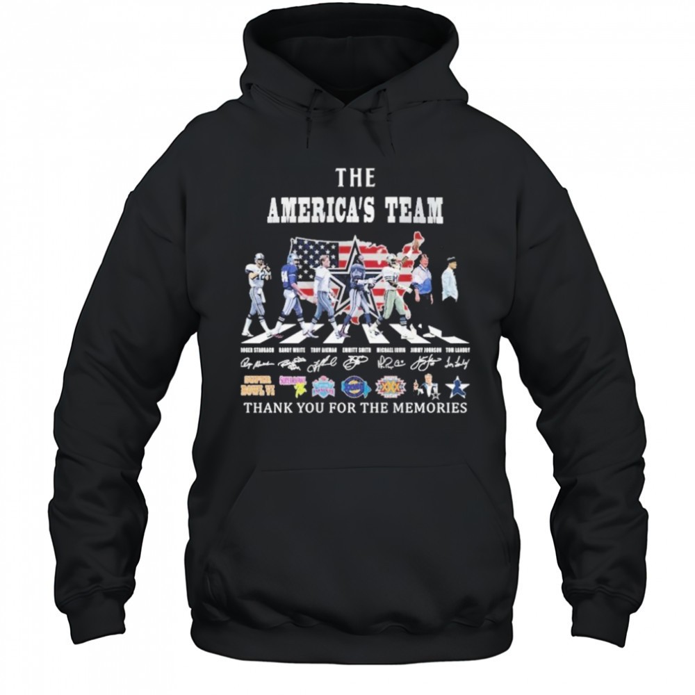 Dallas Cowboys The Americas Team Thank You For The Memories Road Abbey Signatures T-shirt