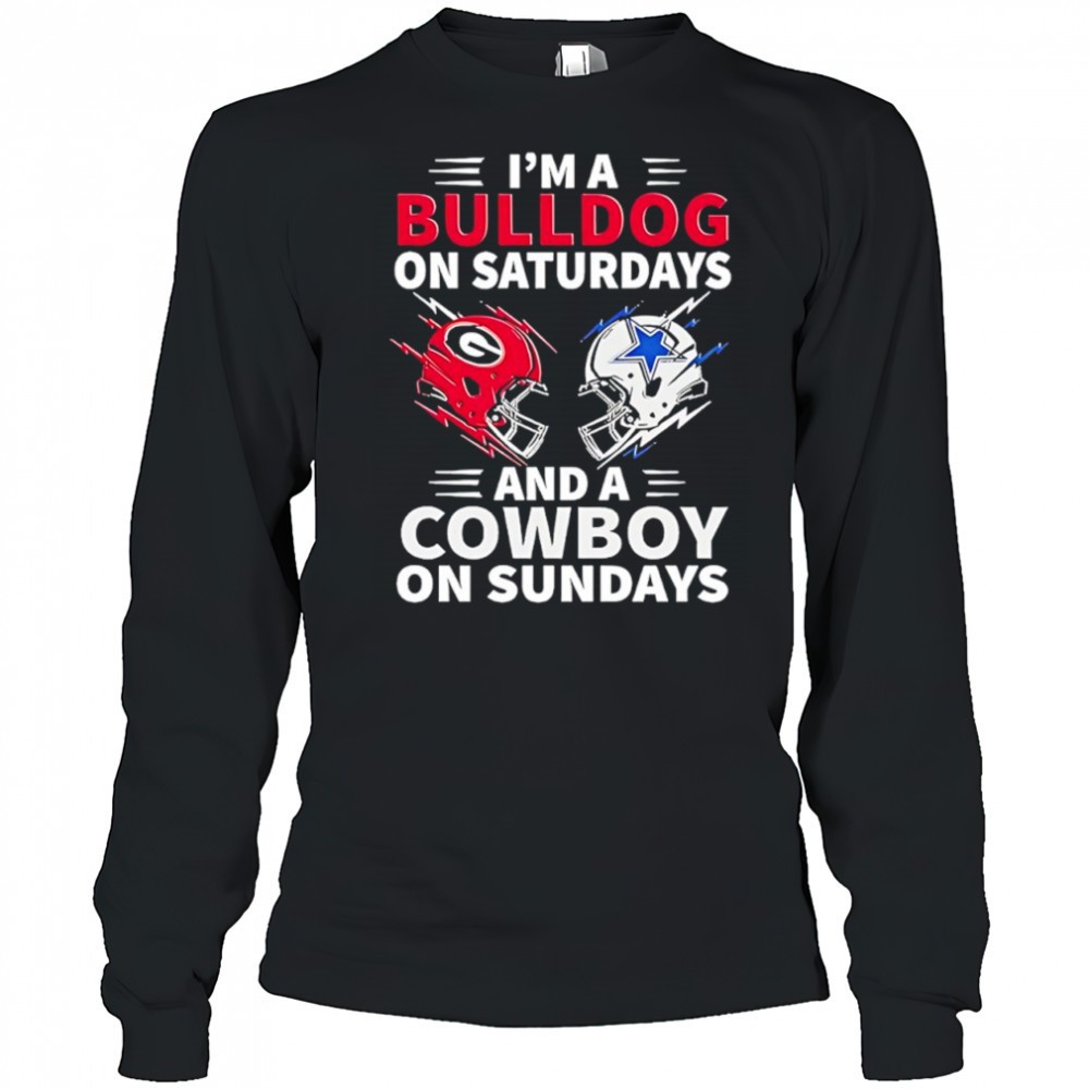 dallas-cowboys-vs-georgia-bulldogs-im-a-bulldog-on-saturdays-and-a-cowboy-on-sun-mvat7wm3 Dallas Cowboys vs Georgia Bulldogs Im a Bulldog on saturdays and a Cowboy on sundays shirt