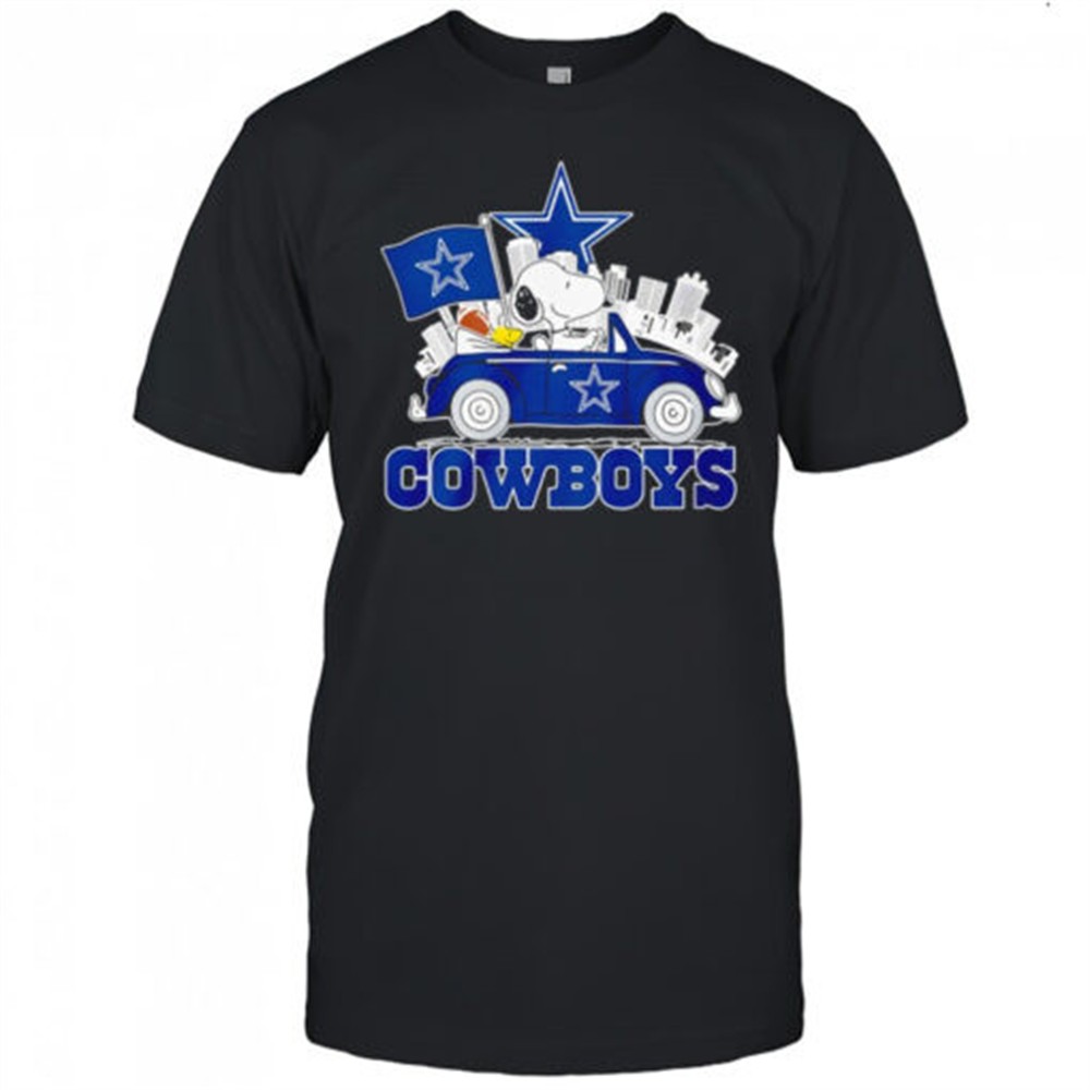 Dallas Cowboys x Snoopy and Woodstock drive car shirt
