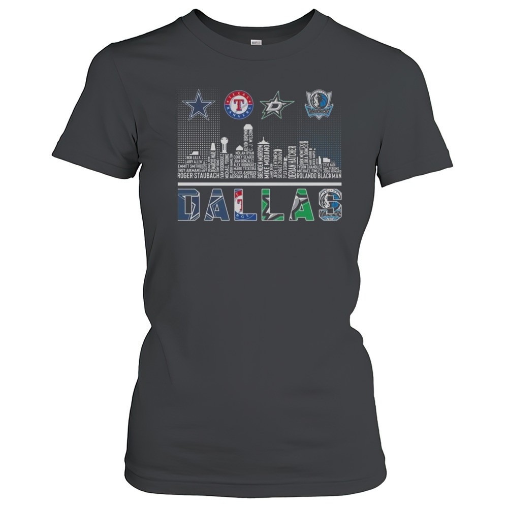 dallas-cowboys-x-texas-rangers-x-dallas-stars-x-dallas-mavericks-skyline-logo-20-k1aao8wg Dallas Cowboys X Texas Rangers X Dallas Stars X Dallas Mavericks Skyline Logo 2025 Shirt