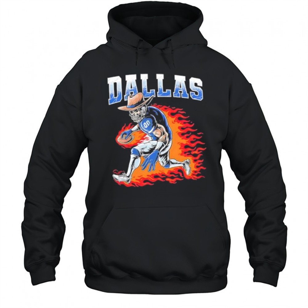 Dallas Football flaming cowboy skeleton player shirt