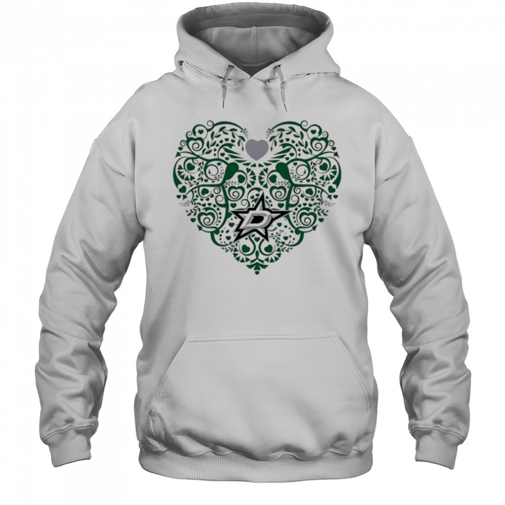 Dallas Stars Floral Pattern Heart logo shirt