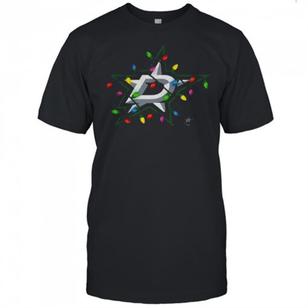 Dallas Stars logo Holiday Merry Christmas lights shirt