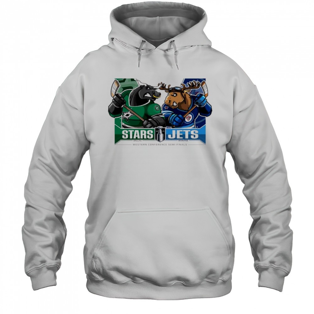 Dallas Stars Vs Winnipeg Jets 2025 2nd Round Matchups Western Conference Semi Finals Mascot t-shirt