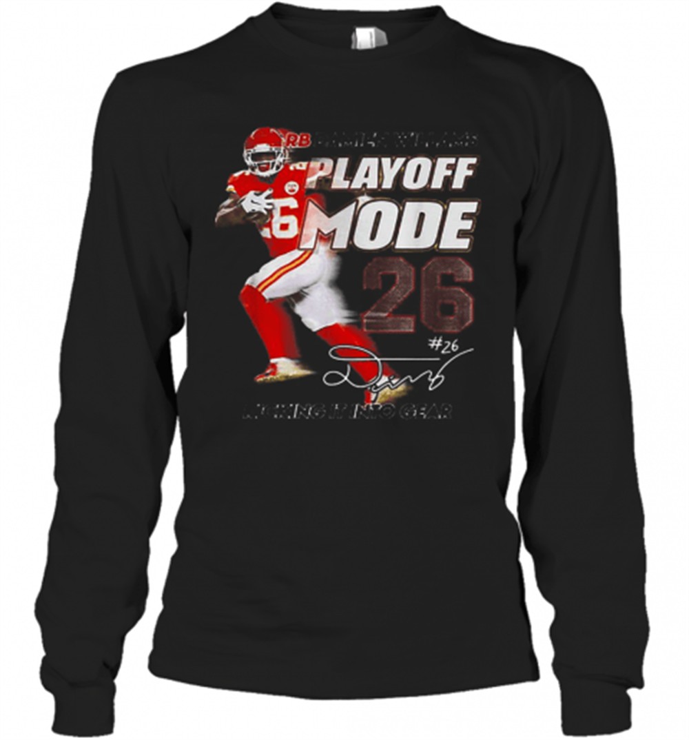 damien-williams-playoff-mode-26-kicking-it-into-gear-kc-chiefs-t-shirt-khmj2cve Damien Williams Playoff Mode 26 Kicking It Into Gear KC Chiefs T-Shirt