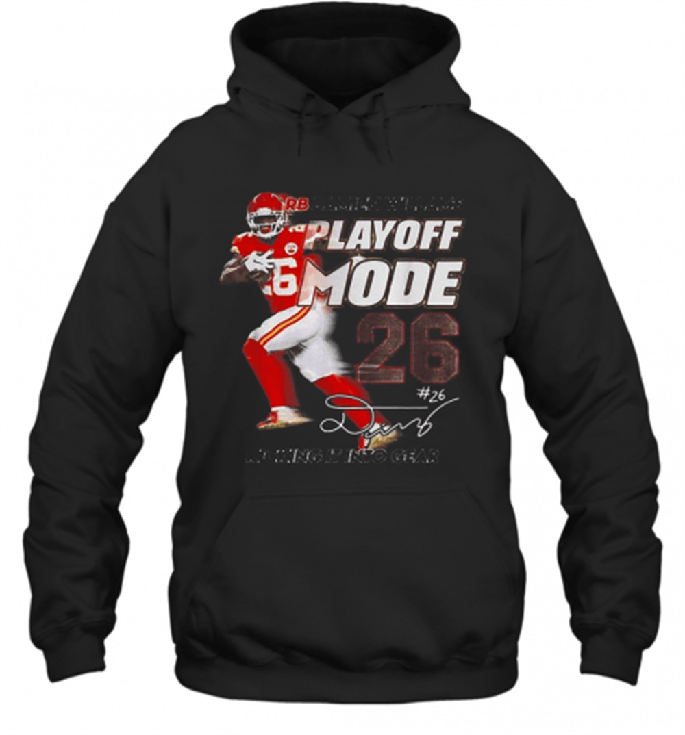Damien Williams Playoff Mode 26 Kicking It Into Gear KC Chiefs T-Shirt