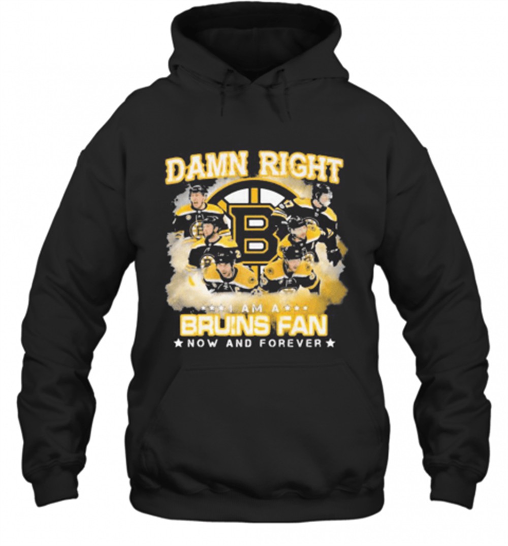 Damn Right I Am A Boston Bruins Fan Now And Forever Stars T-Shirt