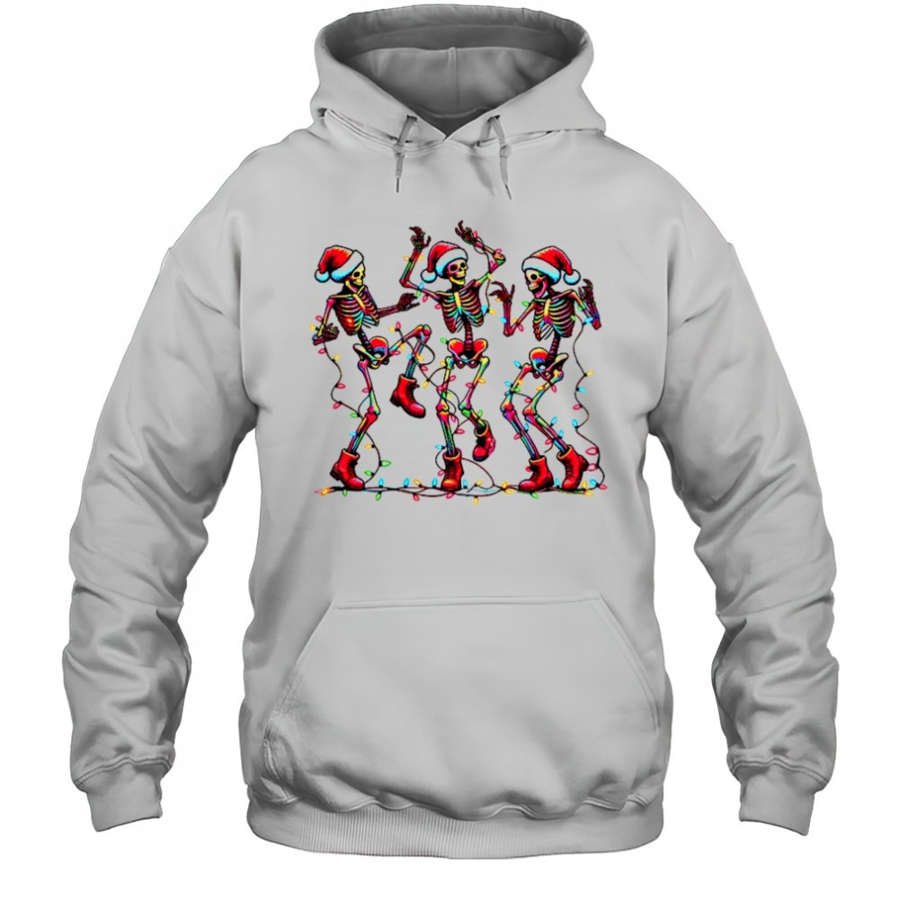 Dancing skeleton Santa hat Merry Christmas 2025 shirt