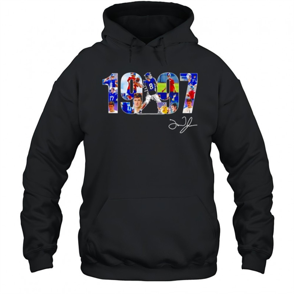 Daniel Jones 1997 football player collage signature shirt