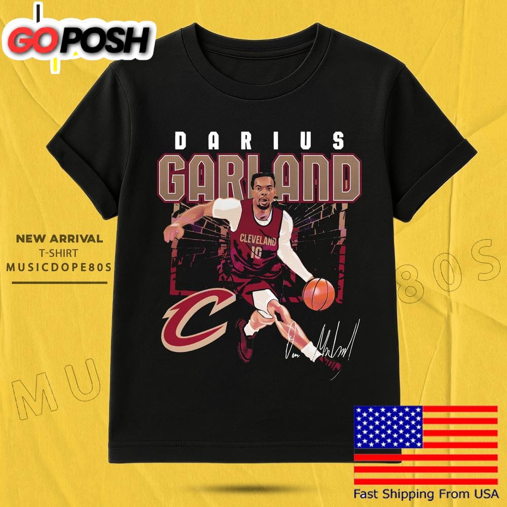 Darius Garland Cleveland Cavaliers Shattered Signature T Shirt