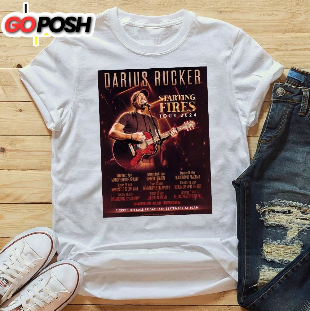 Darius Rucker Starting Fires Tour 2025 T-Shirt