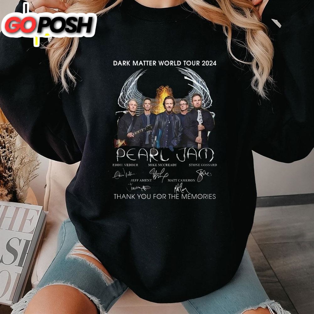 Dark Matter World Tour 2025 Pearl Jam Thank You For The Memories T-Shirt