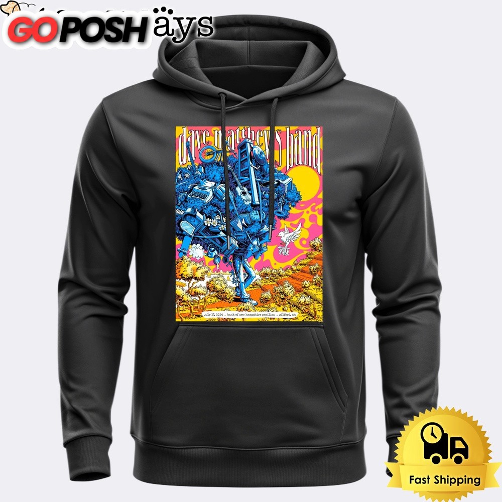 Dave Matthews Band Tour At Bank Of new hampahire Pavlion In Gilford, NH July 17, 2024 Hoodie