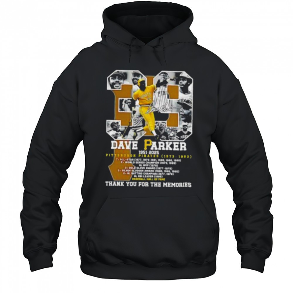 Dave Parker #39 Pittsburgh Pirates 1951 2025 thank you for the memories signature shirt