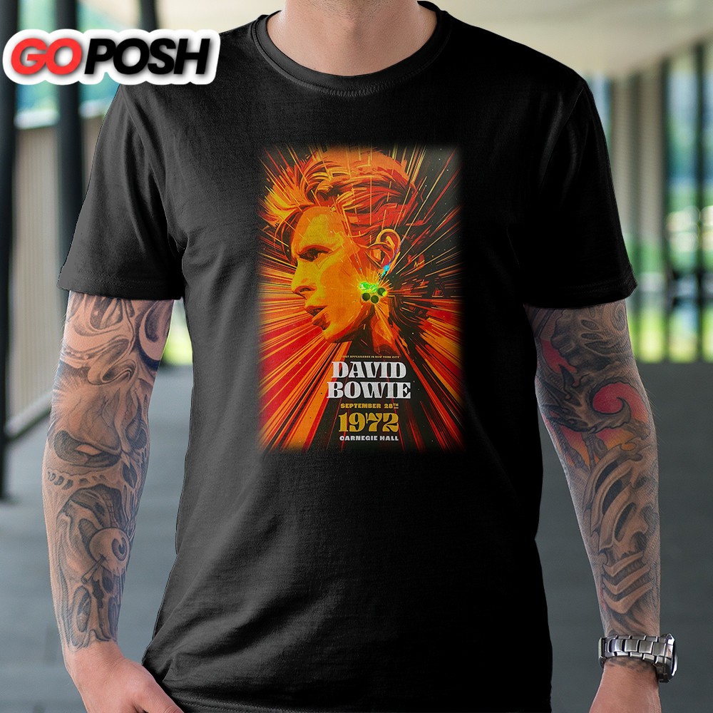 David Bowie New York City 1972 Tour 2025 Unisex Black T-shirt