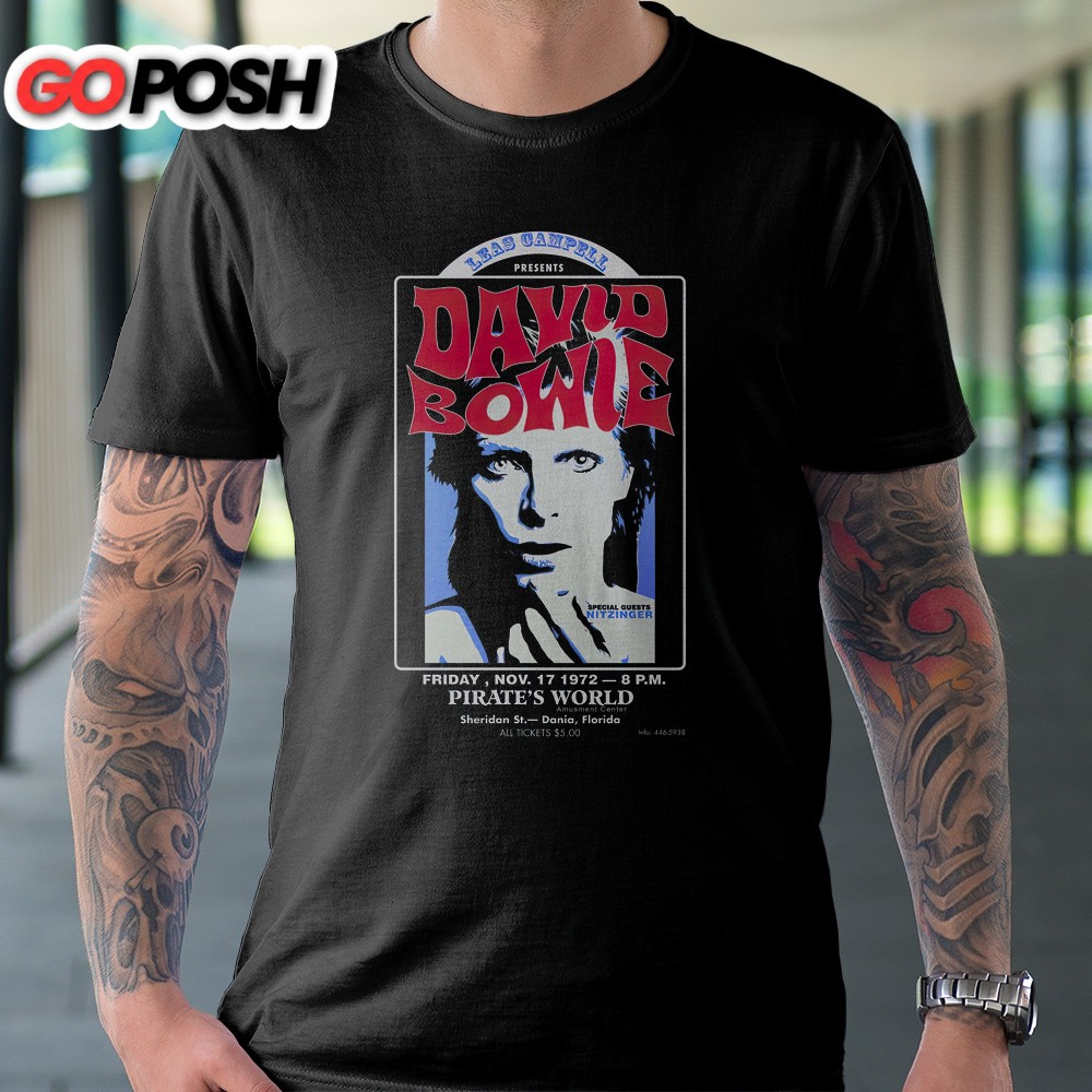 David Bowie New York City 1972 Tour 2025 Vintage Unisex Black T-shirt