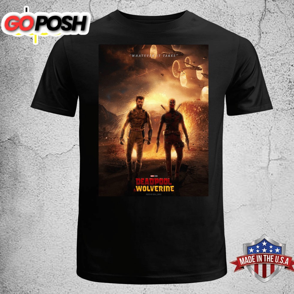 Deadpool 3 And Wolverine Movie 2025 Unisex T-shirt Black
