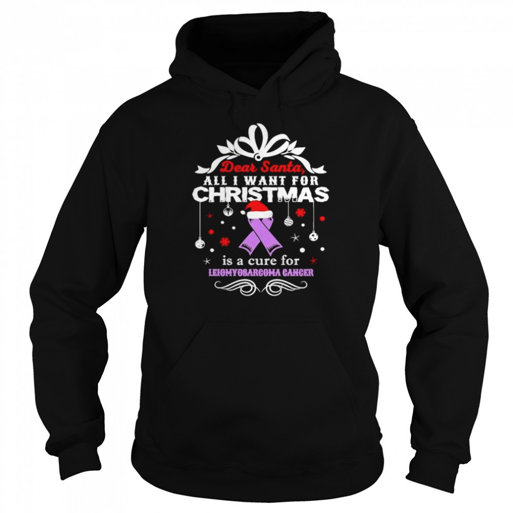 Dear Santa all I want for Christmas is a cure for leiomyosarcoma cancer shirt